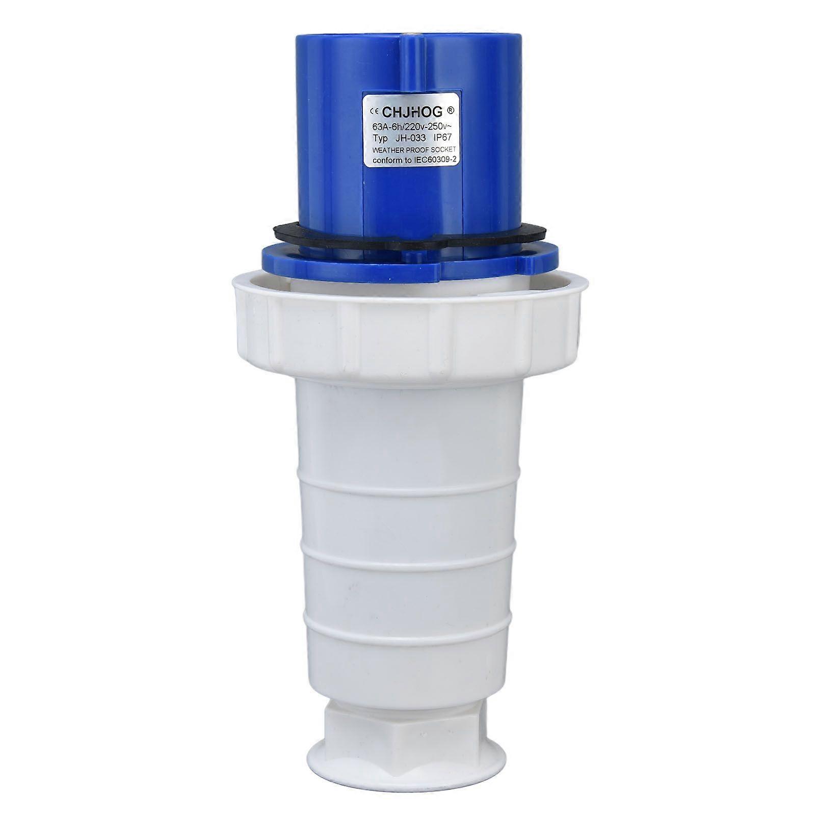 Industrial Plug Socket 3 Pin 3 Phase IP67 Waterproof Aviation Power Connector 220-250V 63A 2P+E