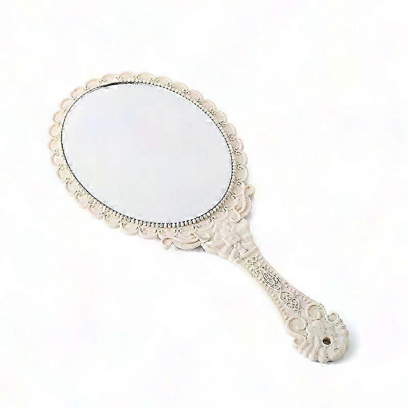 Vintage Handheld Vanity Mirror with Handle, Portable Travel Makeup Mirror