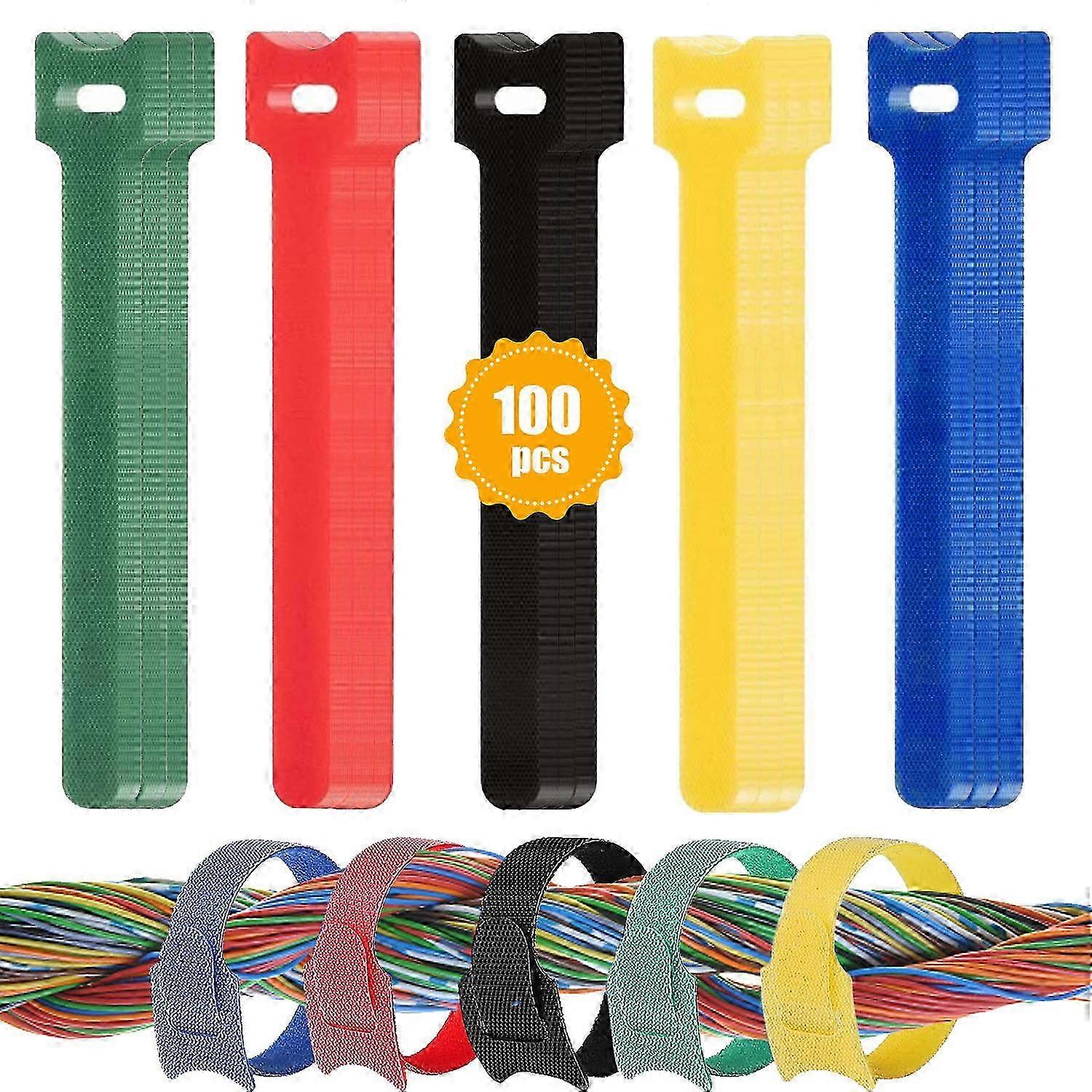 Cord Organization, Reusable Cable Ties for Home Office, 150mm X 12mm Microfiber Cloth Cord Wraps with Strong Bonding Strength, Easily Released, 2025