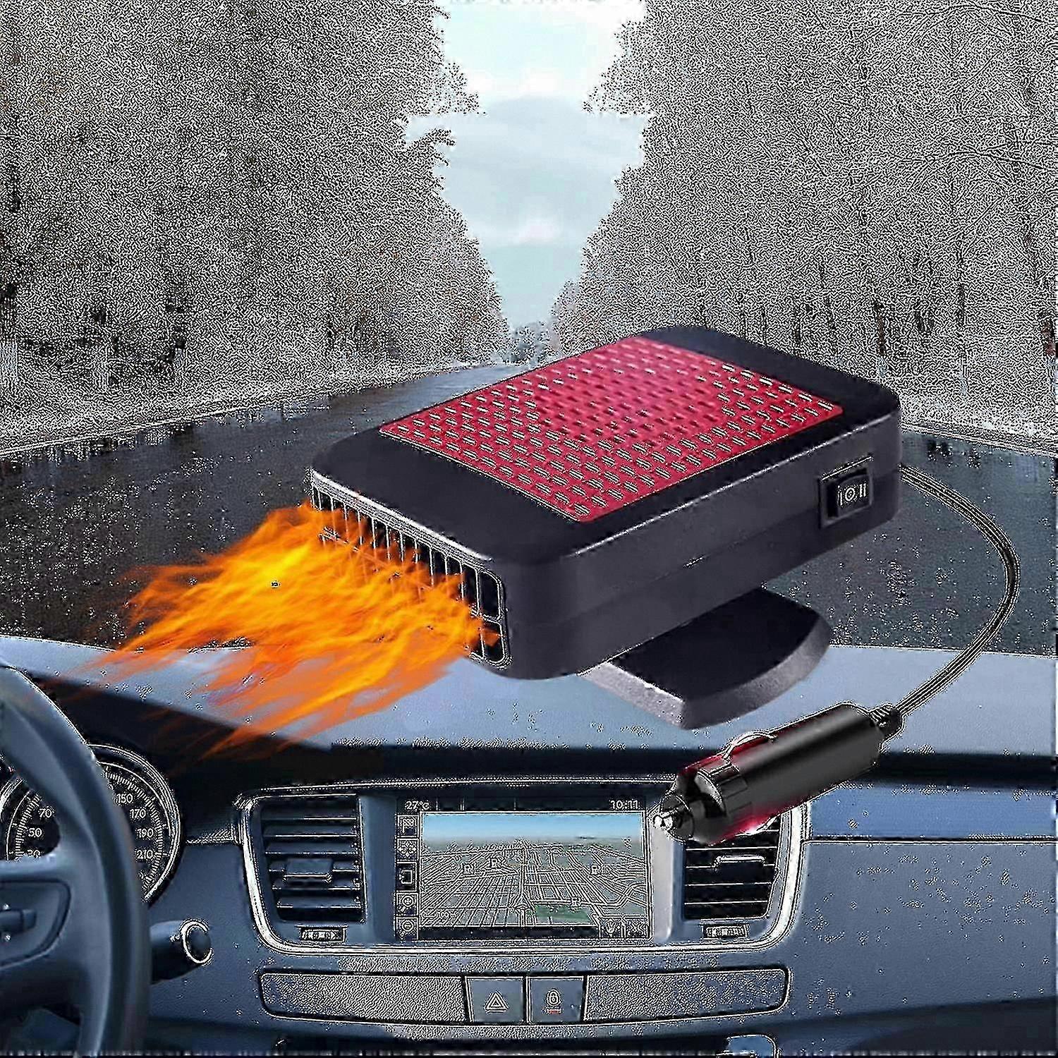 12V Portable Car Heater Defroster, 200W Dual Function Heating Cooling Fan with 360 Rotation Fit For Windshield Demisting