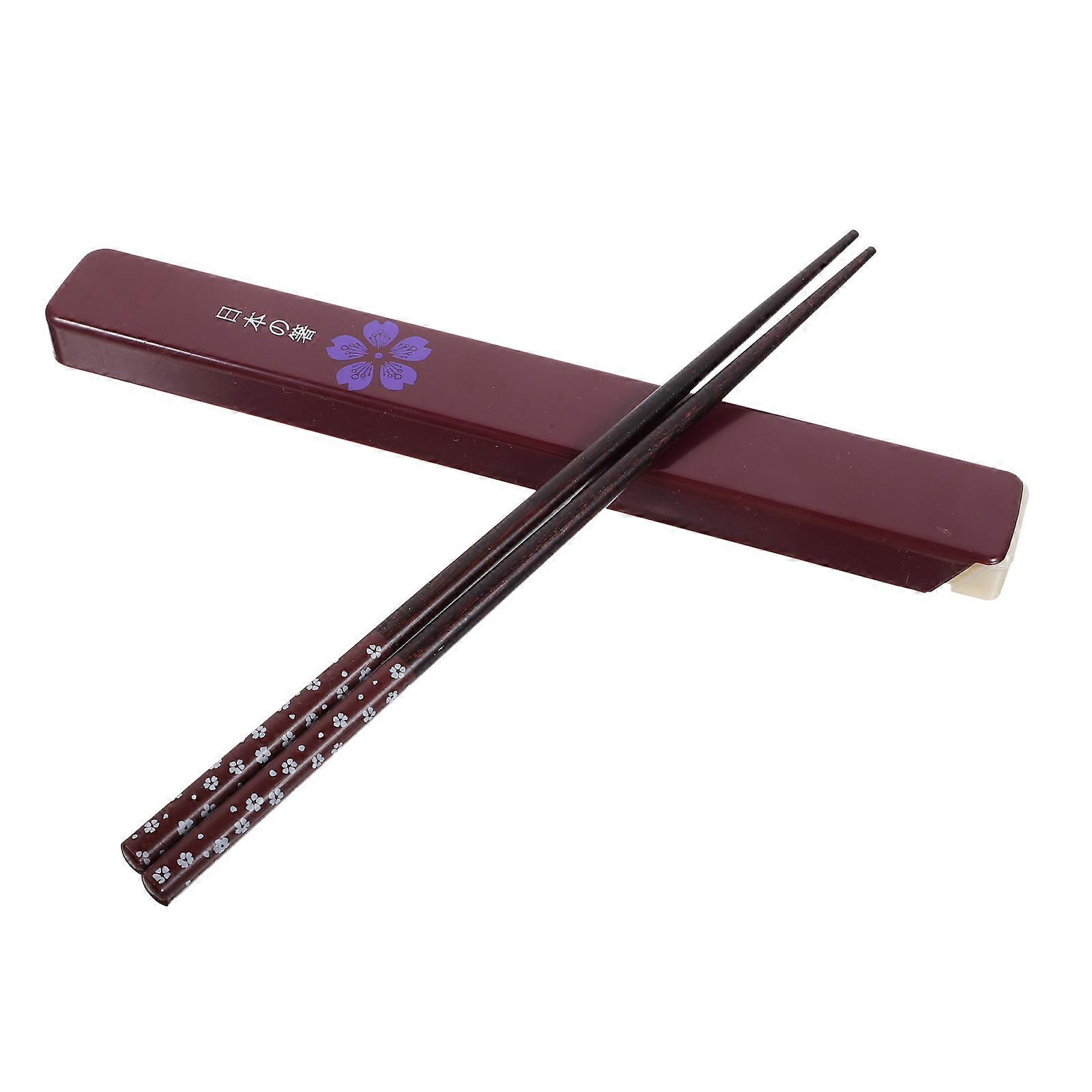 Reusable Japanese Style Chopsticks 4Sets for Kitchen Use with Carry Box