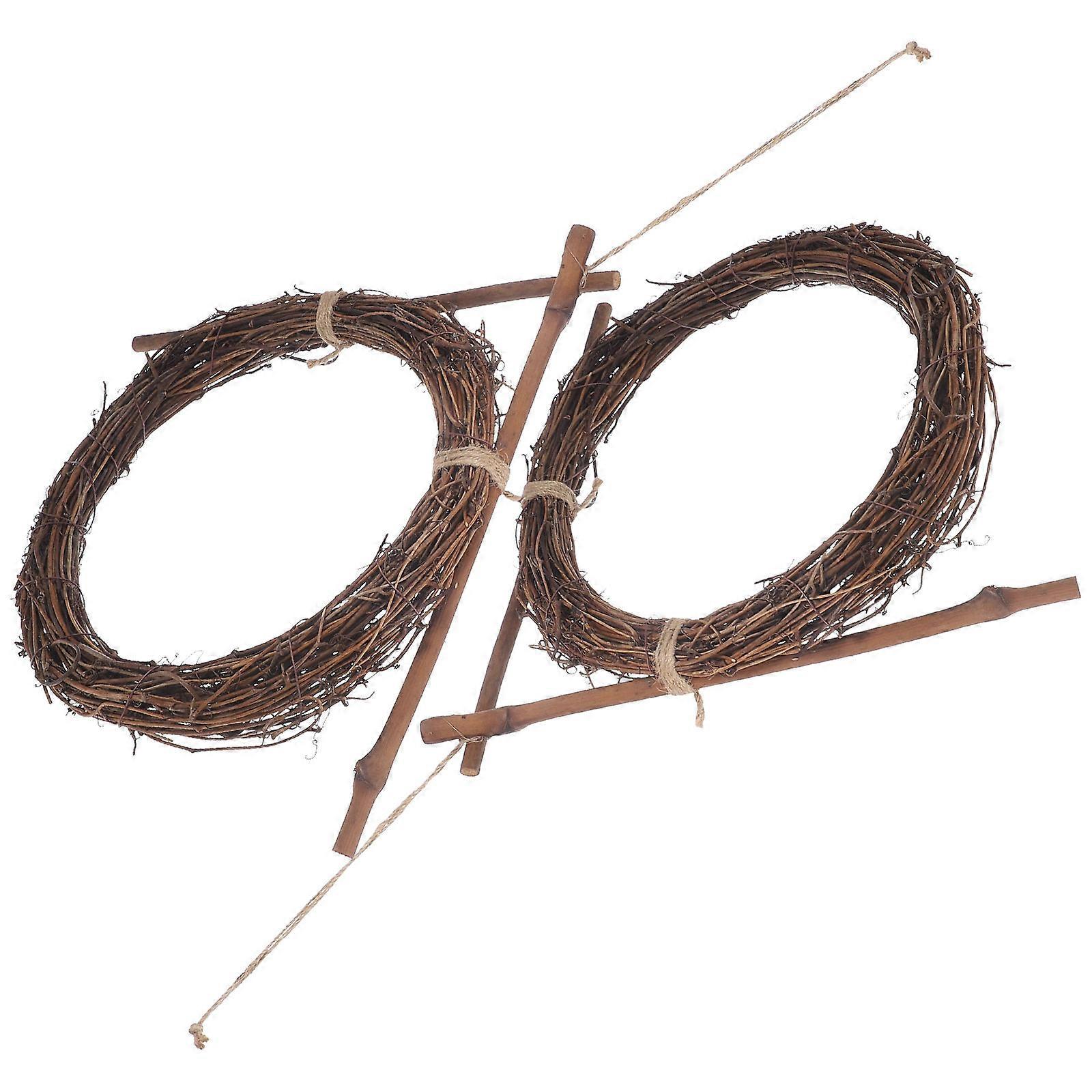 6Pcs Rattan Wreath for DIY Decoration Hanging Wreath Frame