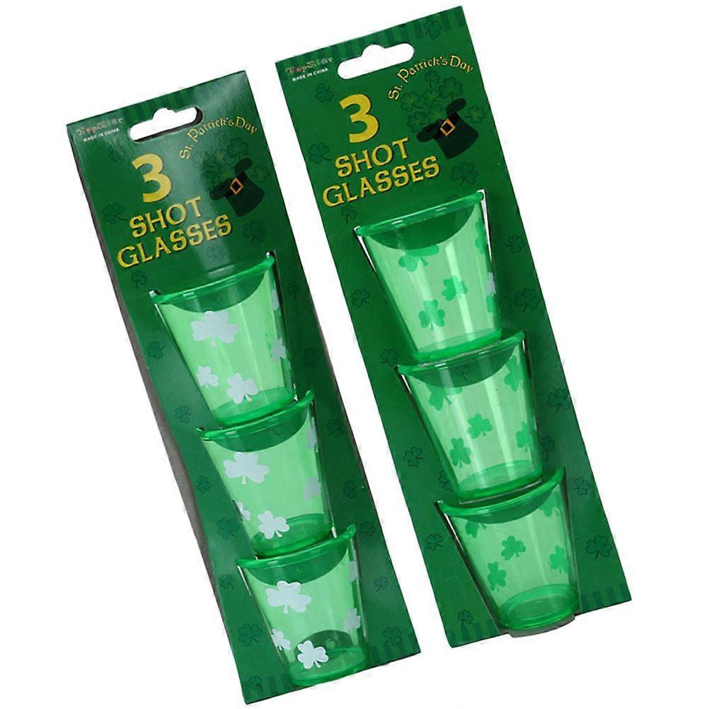 Drinking Cups Shamrock Shot Glasses for 6Pcs Set Festival Use