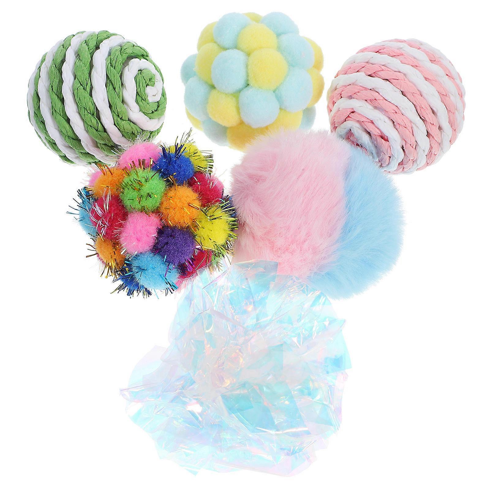 Cat Balls Toy Plush Interactive for Indoor Cats 12Pcs Soft Toys