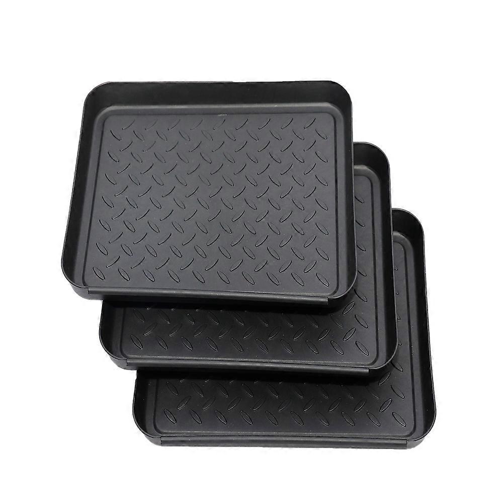 Plastic Multipurpose Shoes Storage Tray for Cleaning Use 9Pcs Black