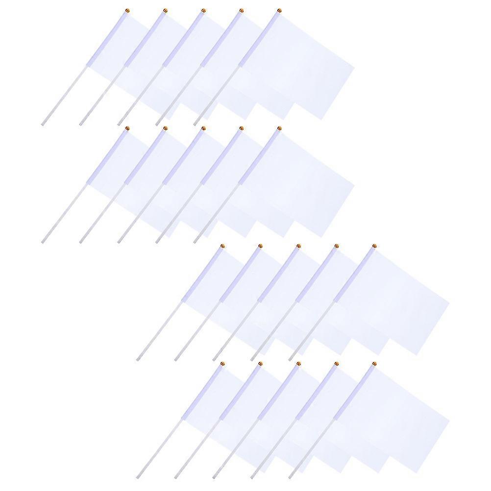 Referee Flags Match Signal Flags for Soccer and Volleyball Competition White Plastic and Polyester Easy to Carry 20Pcs