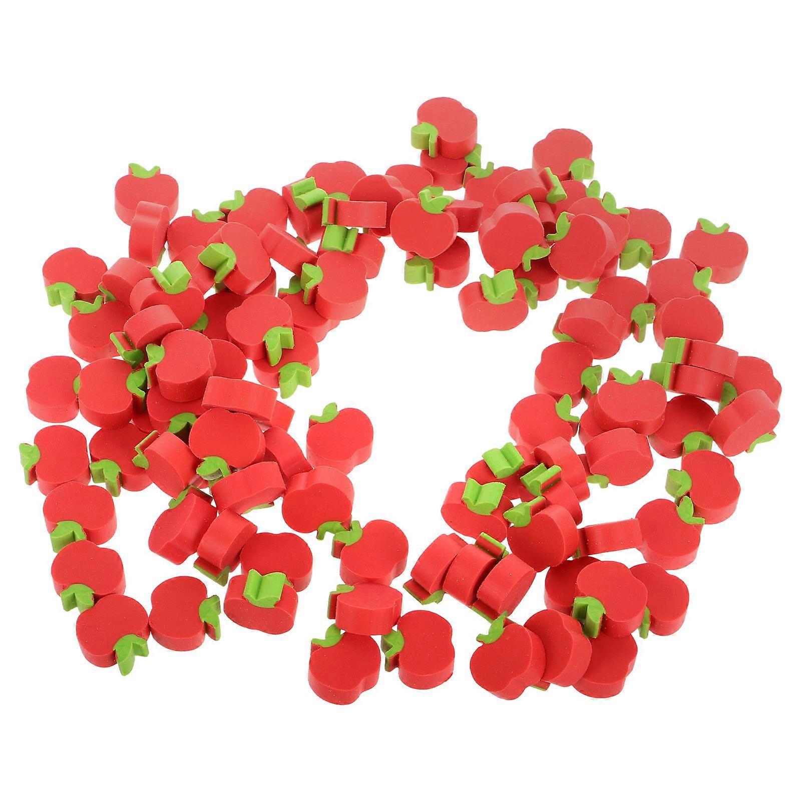 Fruits Erasers Mini Erasers for School with 200Pcs Red Tpr Material Pack