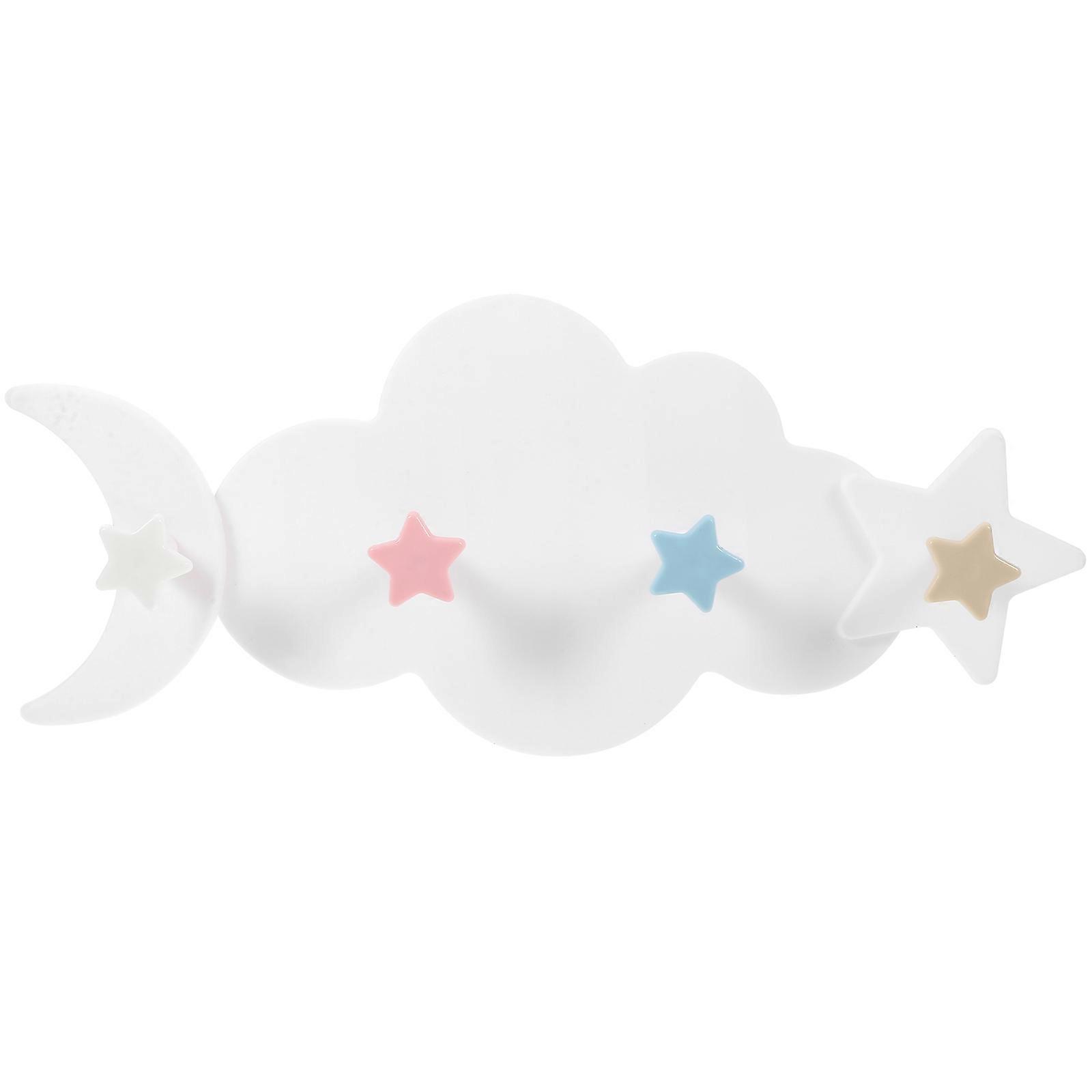 Wall-Mounted Wooden Coats Hangers for Clouds Hanging with 3Pcs Hooks