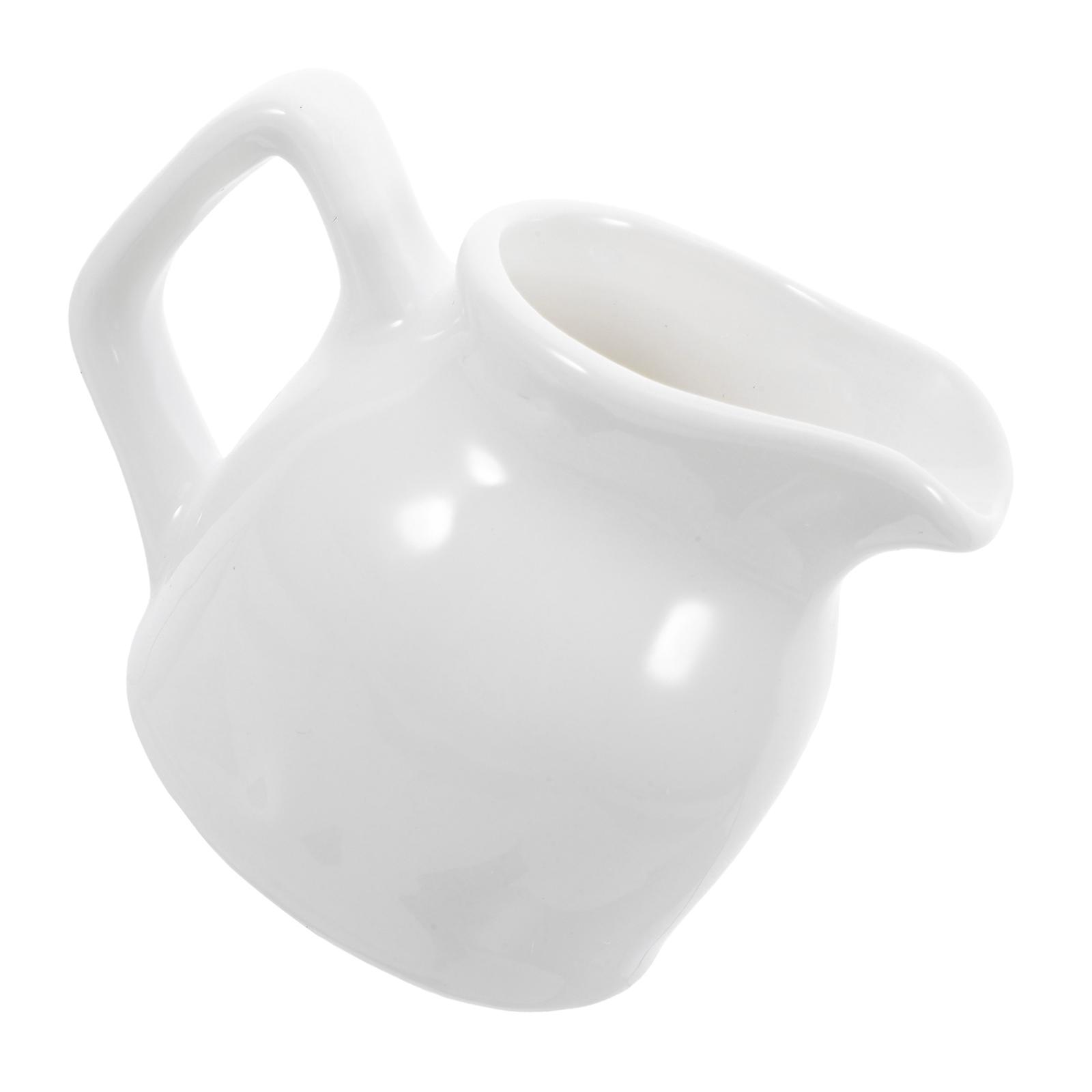 Coffee Latte Art Cup Creamer Pitcher For Culinary Professionals And Coffee Enthusiasts White Color Sleek Design 3Pcs