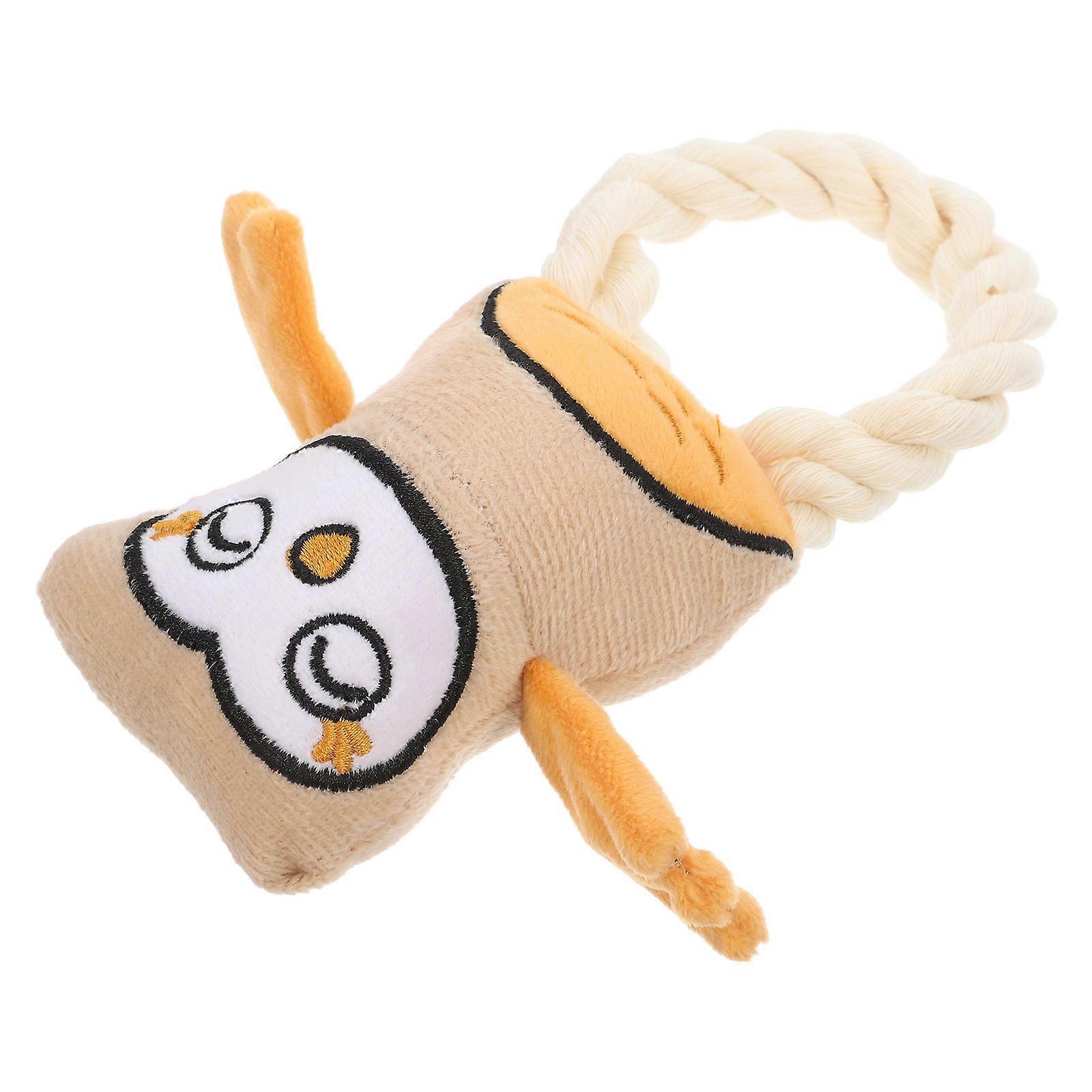 3Pcs Squeaky Cotton Rope Owl Plush Toy for Puppies Durable Chew Dog Toy