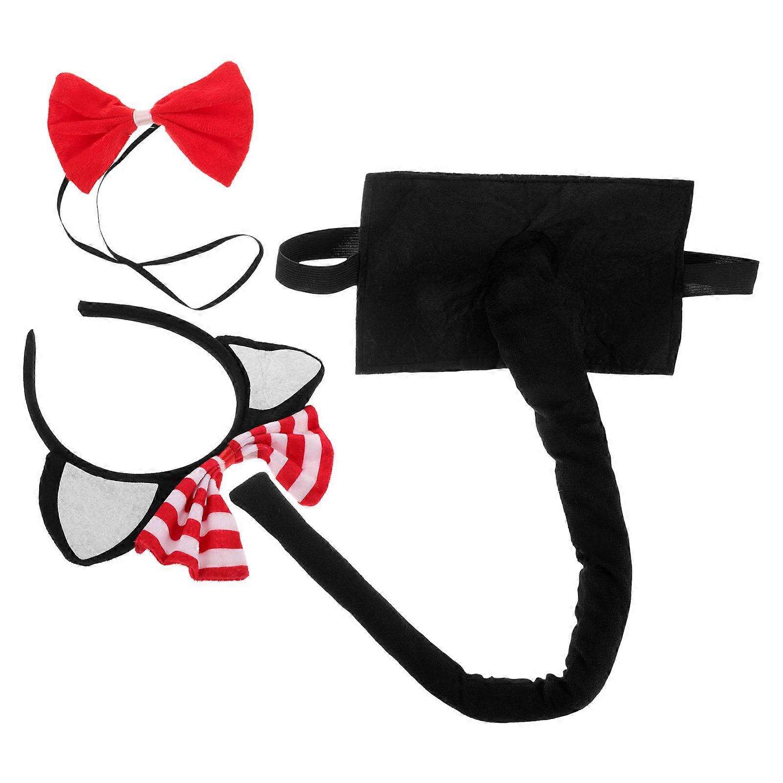 Animal Ear Headband Cat Costume Set for Masquerade 2Sets Assorted Color