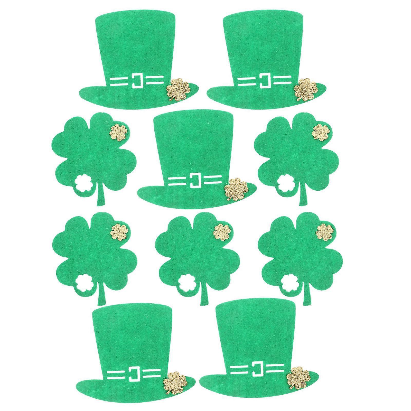 Shamrock Felt Cup Mat for St Patricks Day Coffee Table 50Pcs