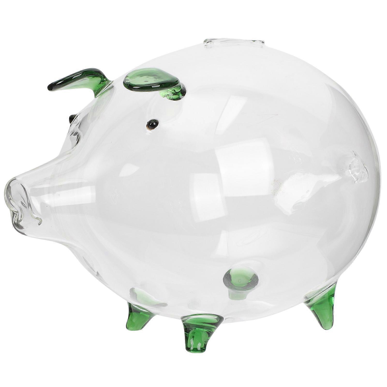Pig Shaped Piggy Bank for Storage Use 3Pcs Transparent Glass Money Pots