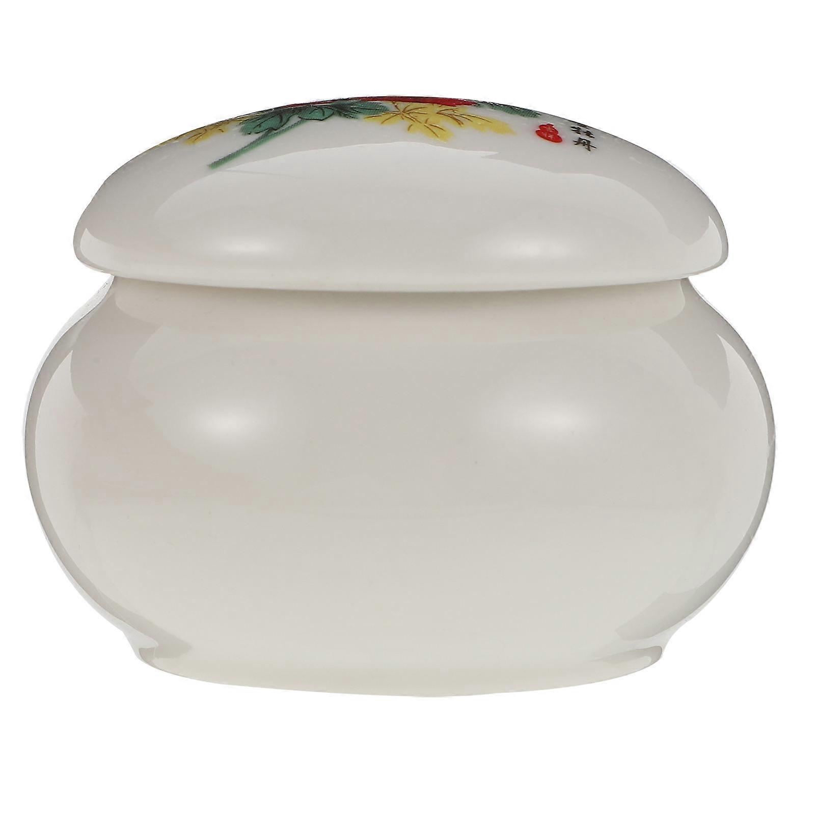 Cosmetic Jar Mini Ceramic Storage Jar for Creams and Powders 2Pcs