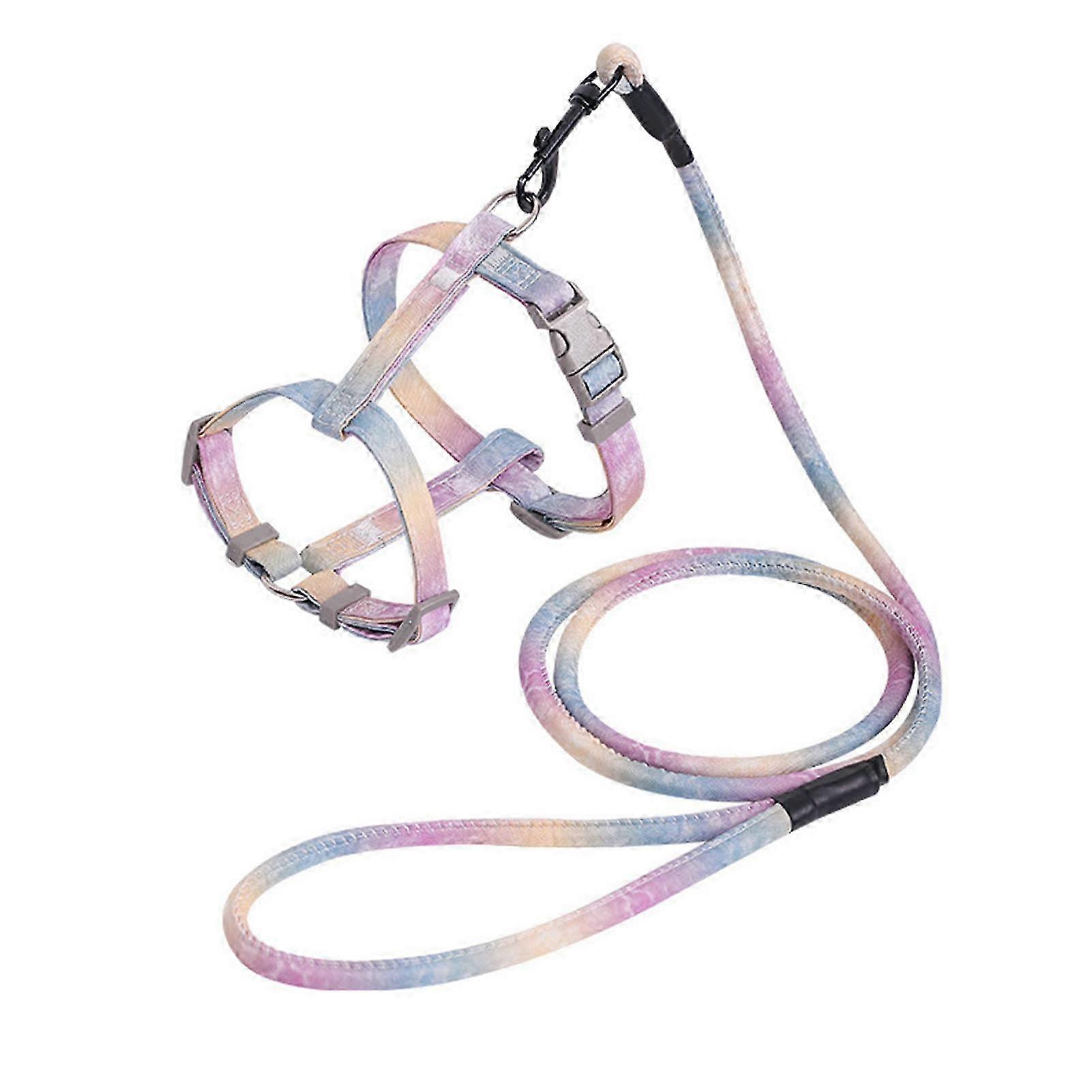 Cat Harness with Leash Set Gradient Color Soft Polyester Anti Slip Buckle Dog Vest Harness for Outdoor Walking M(7.9?9.8in Neck Size) 2025