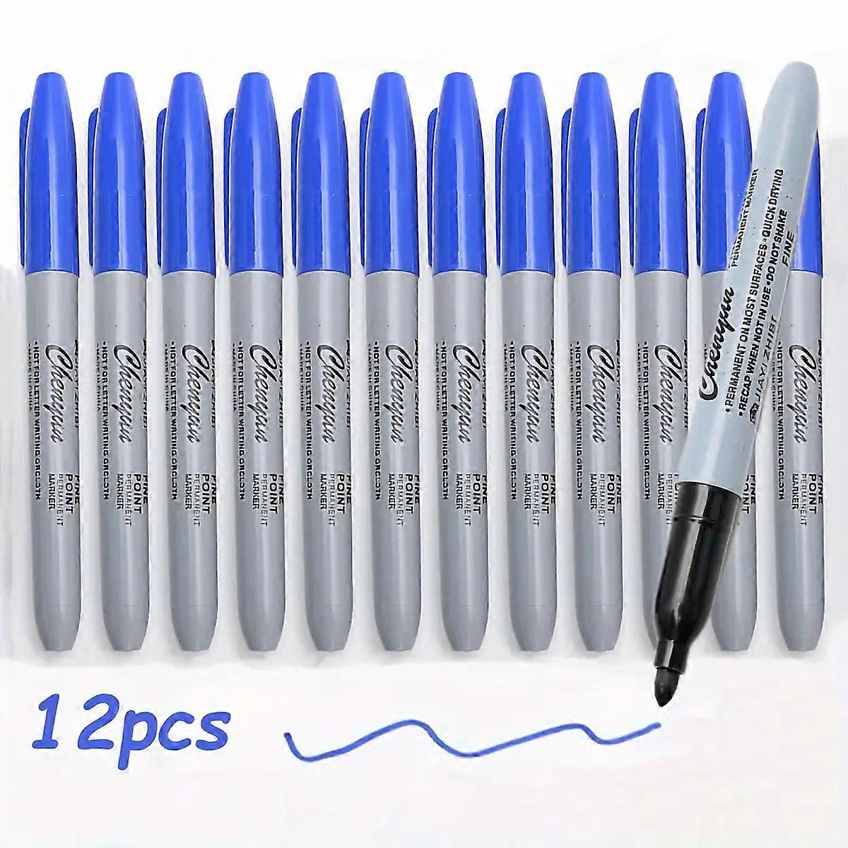 Fine Point Permanent Markers Pens, perfect for Classroom, Office, Durable and Long-Lasting. No suitable for Whiteboard