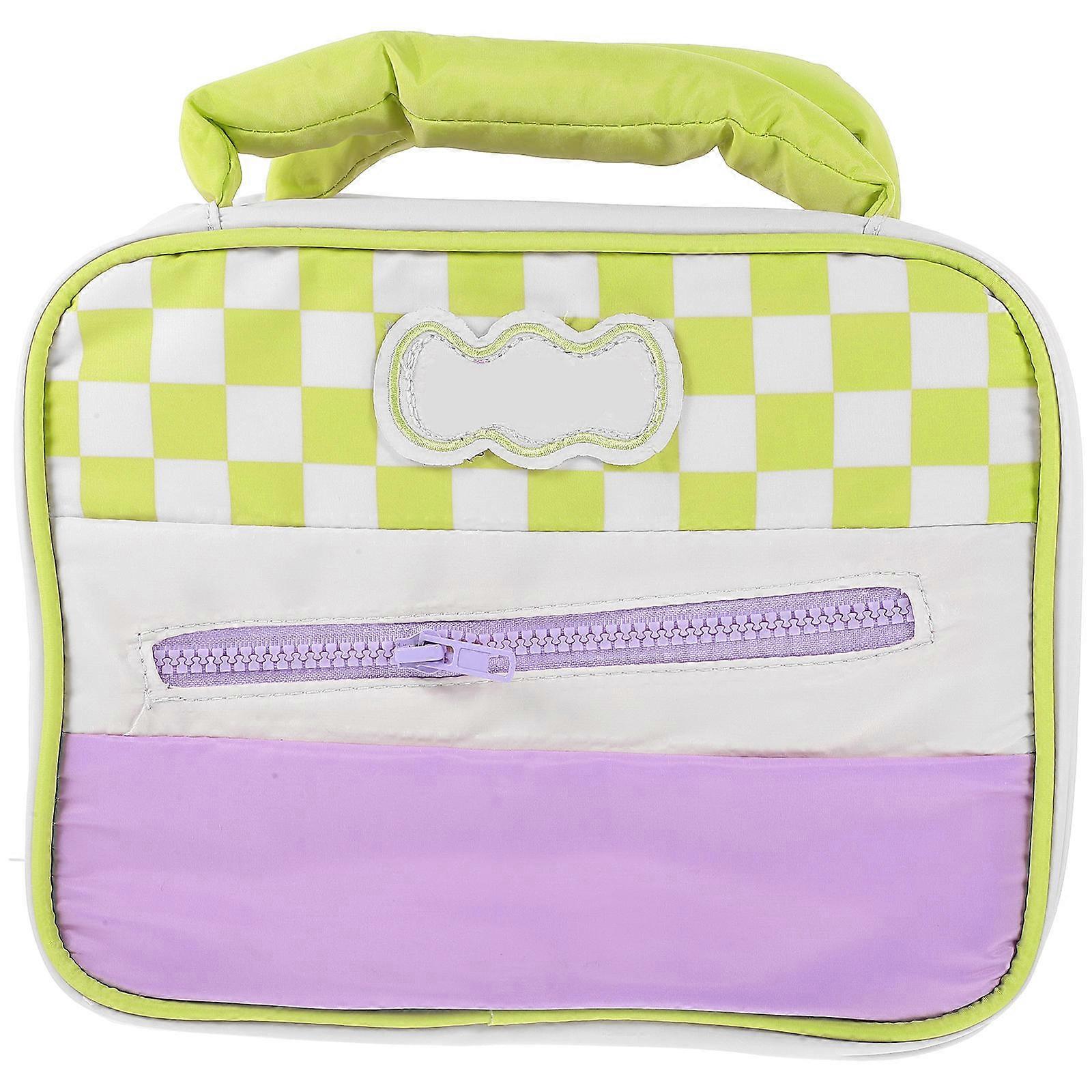 Portable Makeup Bag For Women 4Pcs Rectangular Toiletry Bag Cute Design For Daily Use And Travel In Purple