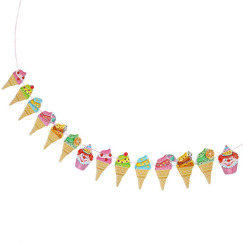 Summer Theme Decorative Ice Cream Banner For Banquet 1Pack
