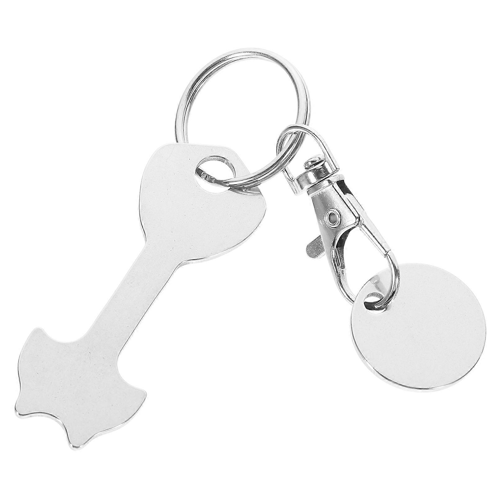 Shopping Trolley Token Keyring 3Pcs Metal Accessory for Consumers Perfect for Shopping Cart Use