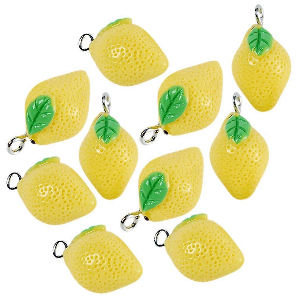 Resin Lemon Charm Jewelry Findings for DIY Use 50Pcs Set