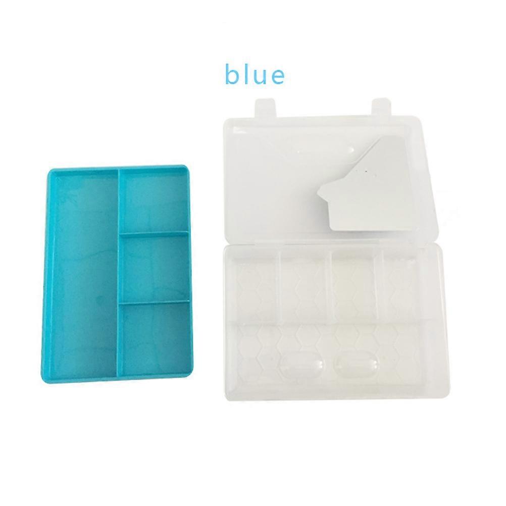 Multifunctional Plastic Stationery Organizer With Rectangular Shape For Students Artists Blue Double-Deck Design Tool Protection 1Pack