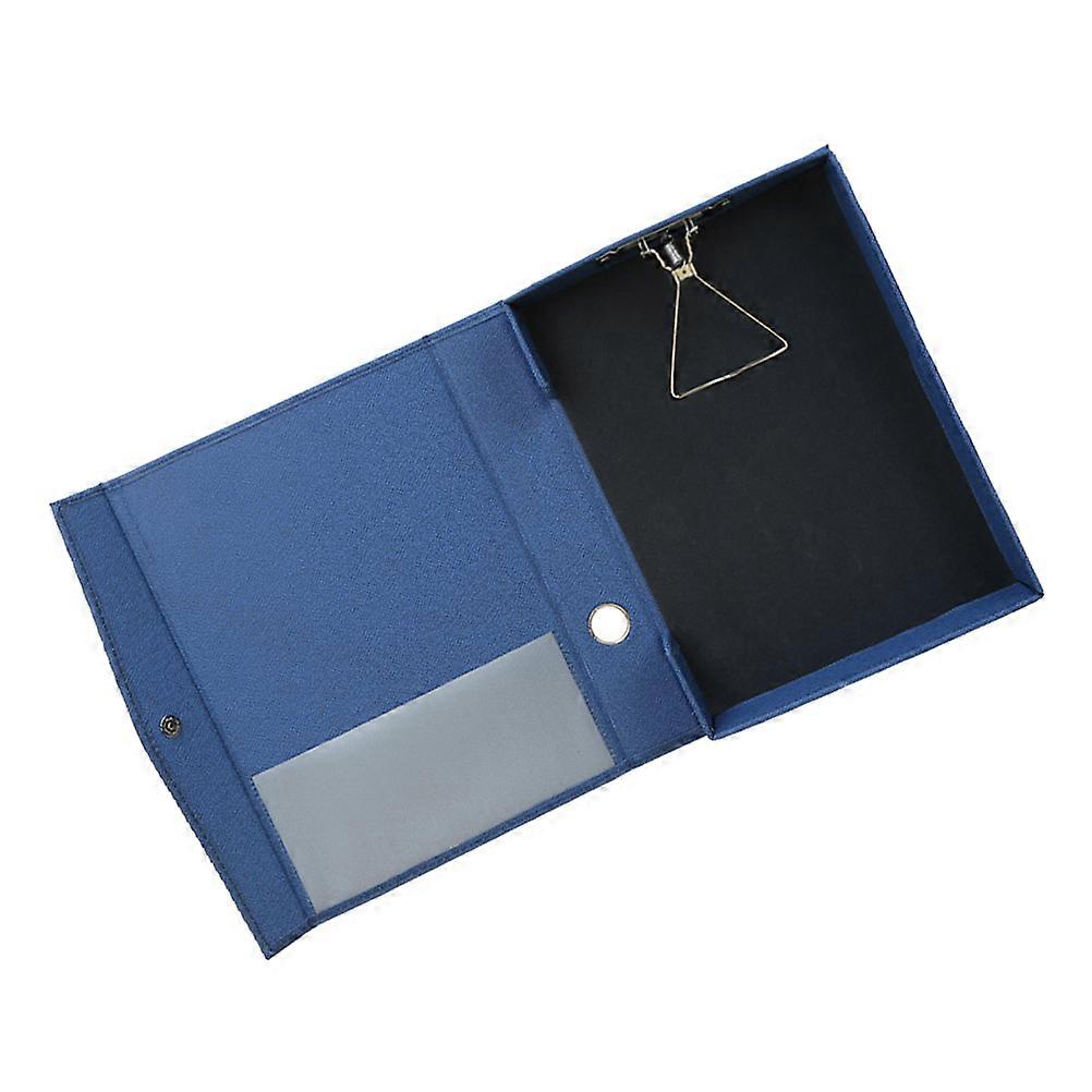 Document Organiser Blue Pu Storage Case School Study 32.6 X 6 X 2.3Cm Portable Use 1Set