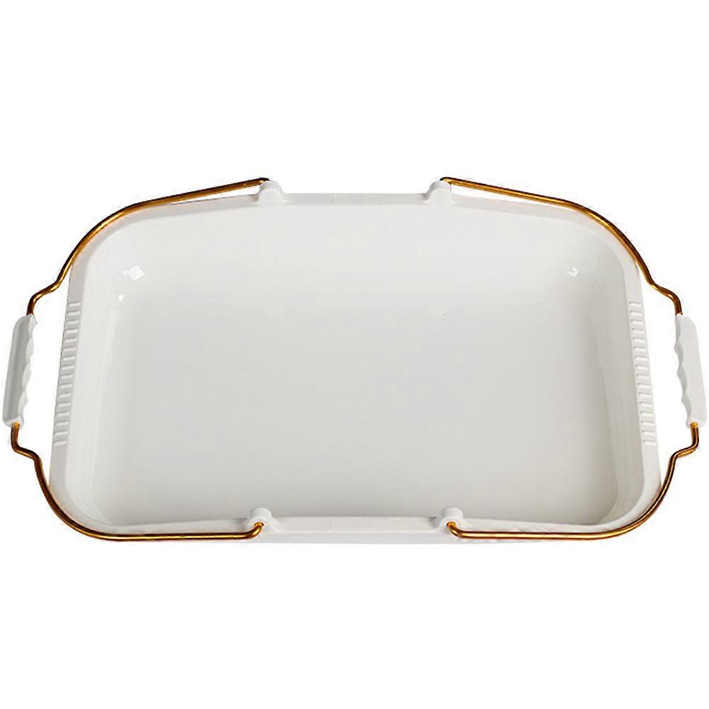 2Pcs Bread Tray for Home White Rectangular Cake Serving Plate
