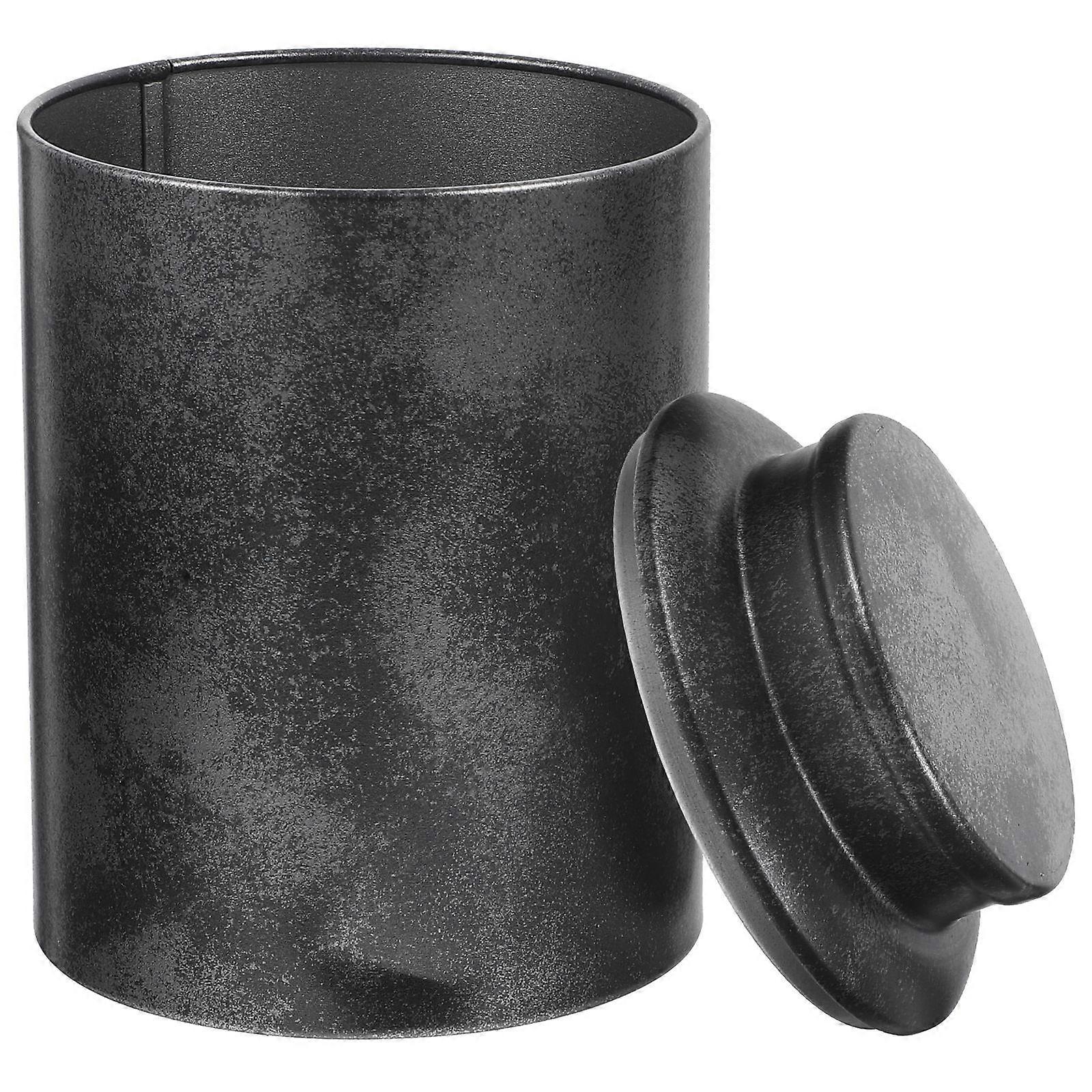 Airtight Tea Canister for Loose Leaf with Lid Tinplate Metal Storage Jar Simple Shape Rectangular 1Pcs