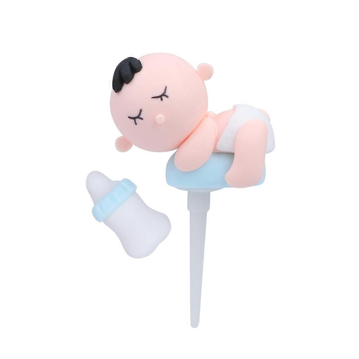 Cake Insert Card Baby Feeder for Decoration 6Pcs Blue Polymer Clay