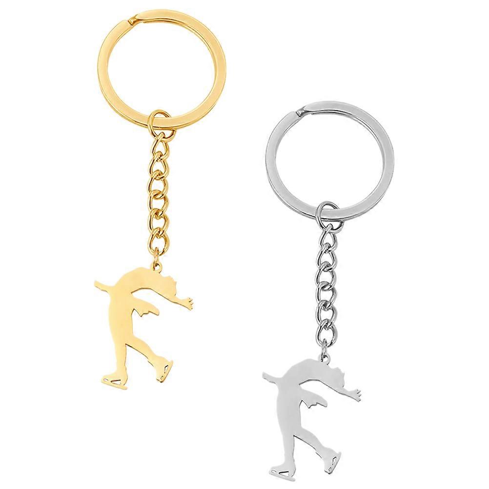 Ice Skating Figure Shape Key Chain Pendants Chic Portable Accessory For Everyone Keys Bags Backpacks 4Pcs
