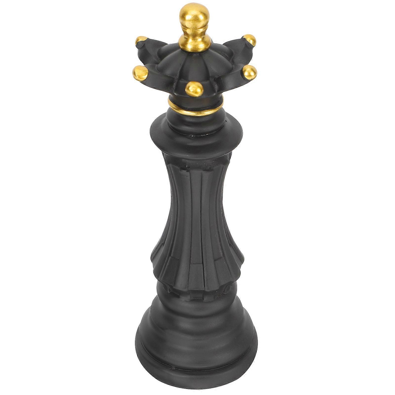 Creative Chess Decor Desktop Resin Sculpture for 3Pcs Black Set
