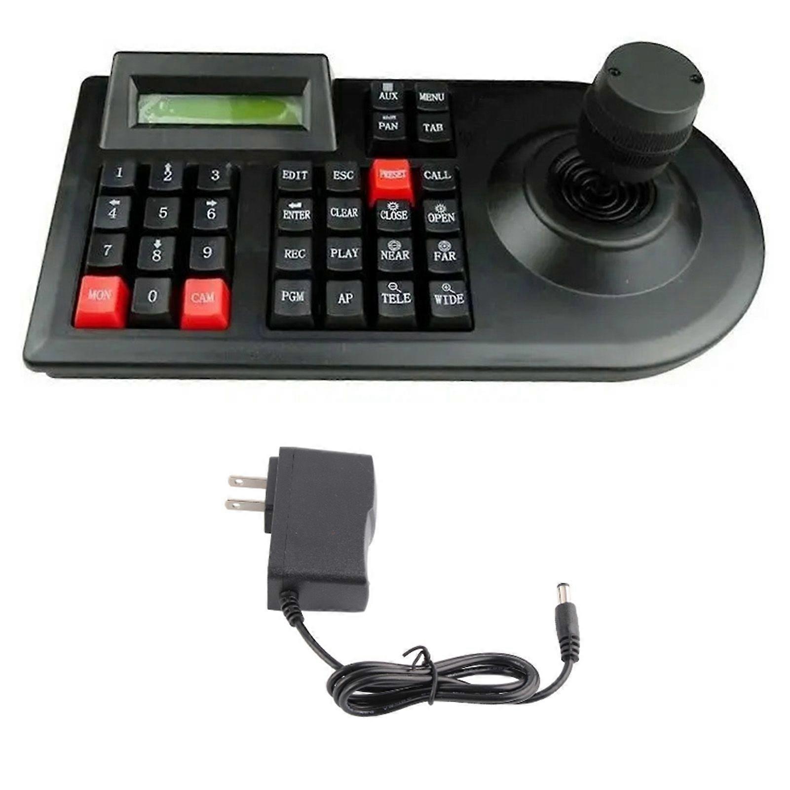 PTZ Camera Keyboard 3D Vehicle Speed Dome Controller LCD Display Low Power Consumption 100240V US Plug