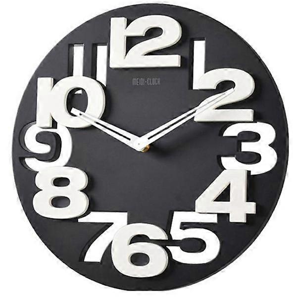3Pcs Round Wall Clock Home Decor 3D Big Digit Hollow-Out Design