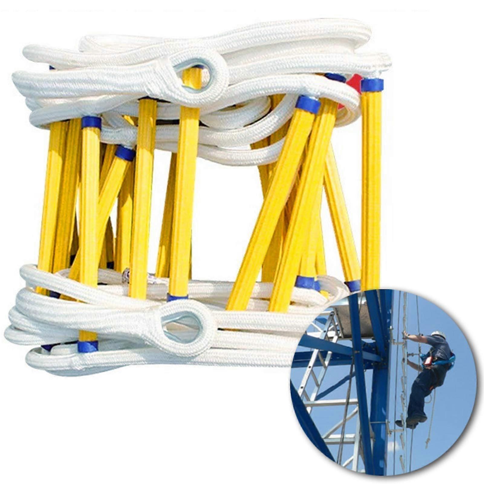 Fire Escape Rope Ladder 15M FlameResistant Emergency Evacuation Ladder With Safety Hook For Adults And Children Yellow