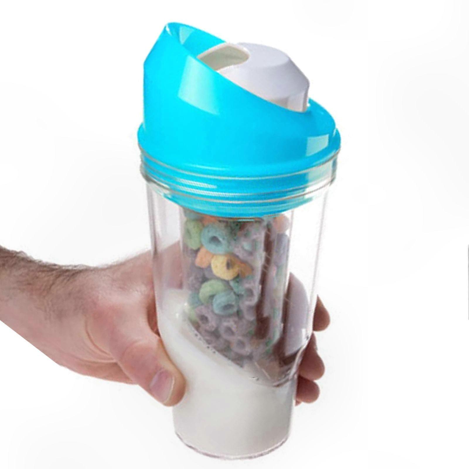 Portable Cereal Cup with Milk Container for On-the-Go Breakfast, Large Capacity, Lightweight, Dishwasher-Safe, Ideal for Kids and Travel
