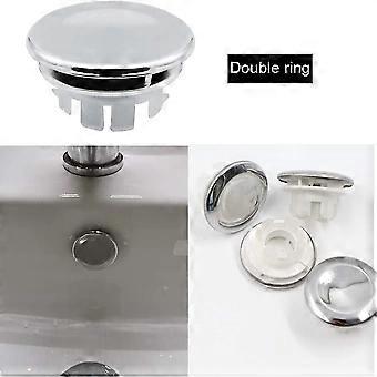 4-Pack Bathroom Basin Sink Overflow Cover – Chrome Finish Round Hole Drain Cap For Kitchen & Bathroom Sinks (Fits 22-23mm Overflow Holes)