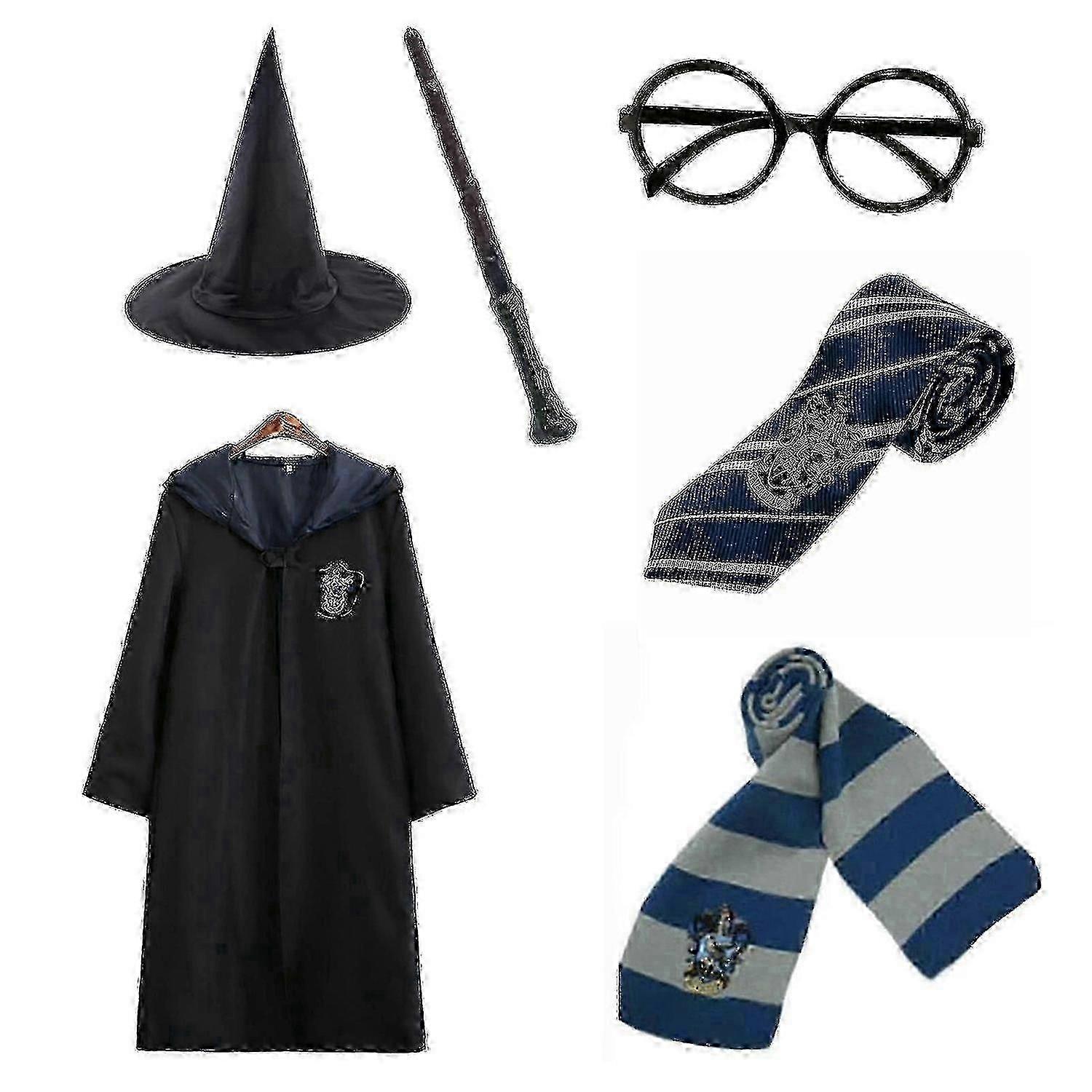 Harry Potter Set 6pc Magic Wizard Cosplay Disfraz de capa de capa-2025-ss