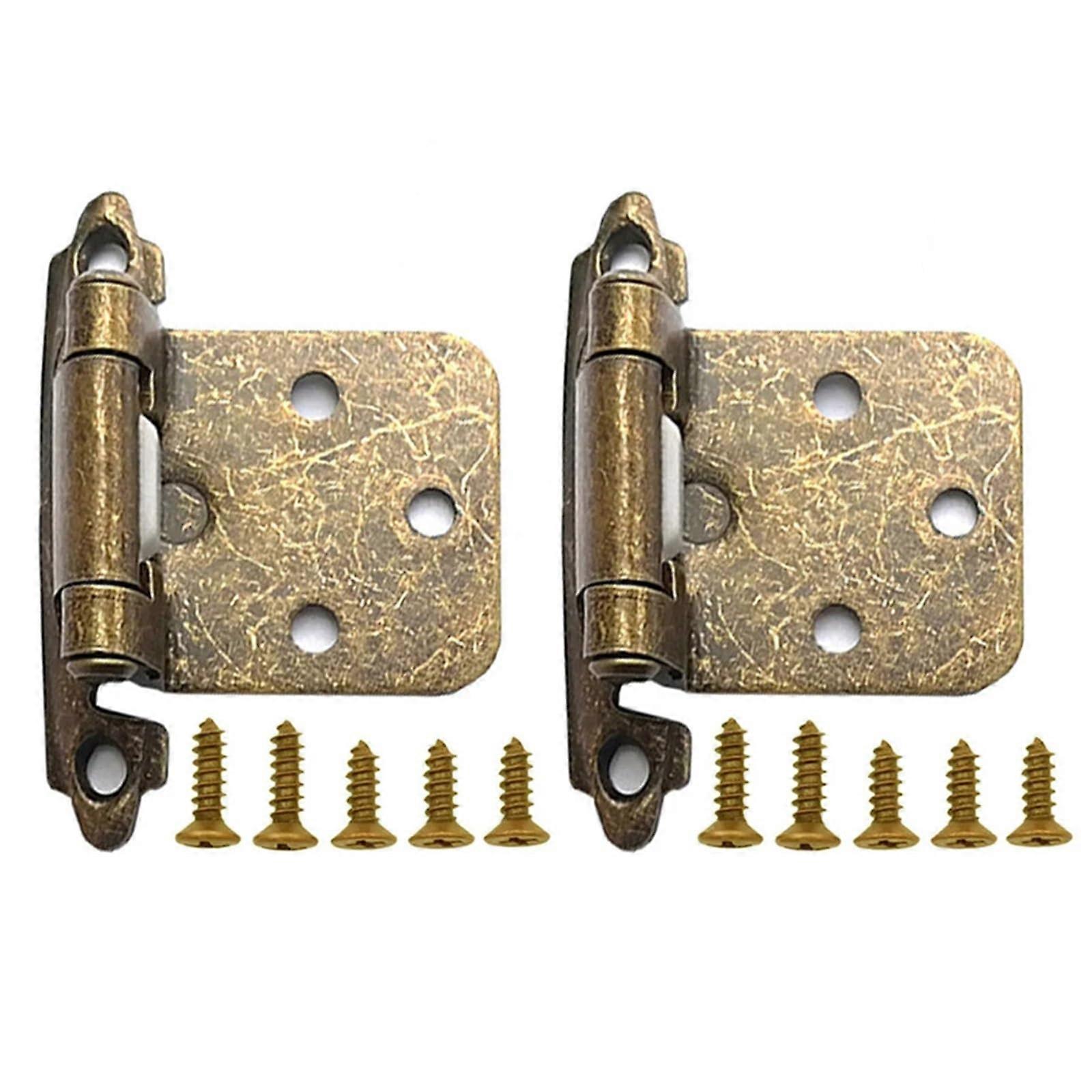 Self Closing Spring Hinge Overlay Cabinet Door 2 Pcs With Screws Retro Green