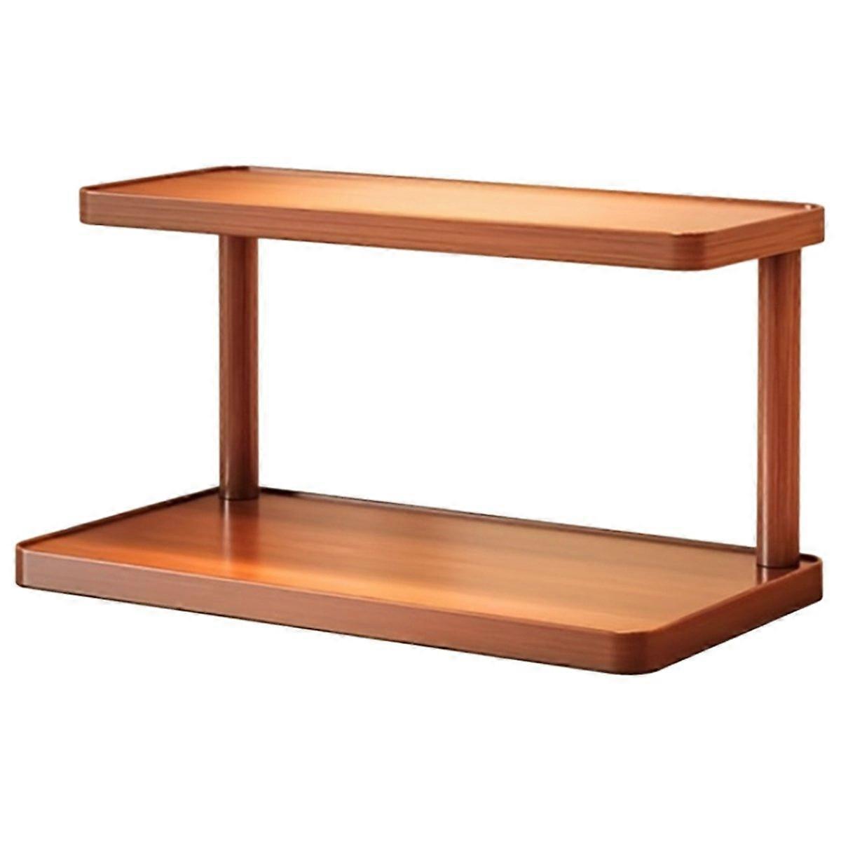 Versatile 2-Tier Wooden Storage Rack for Kitchen & Tea Room