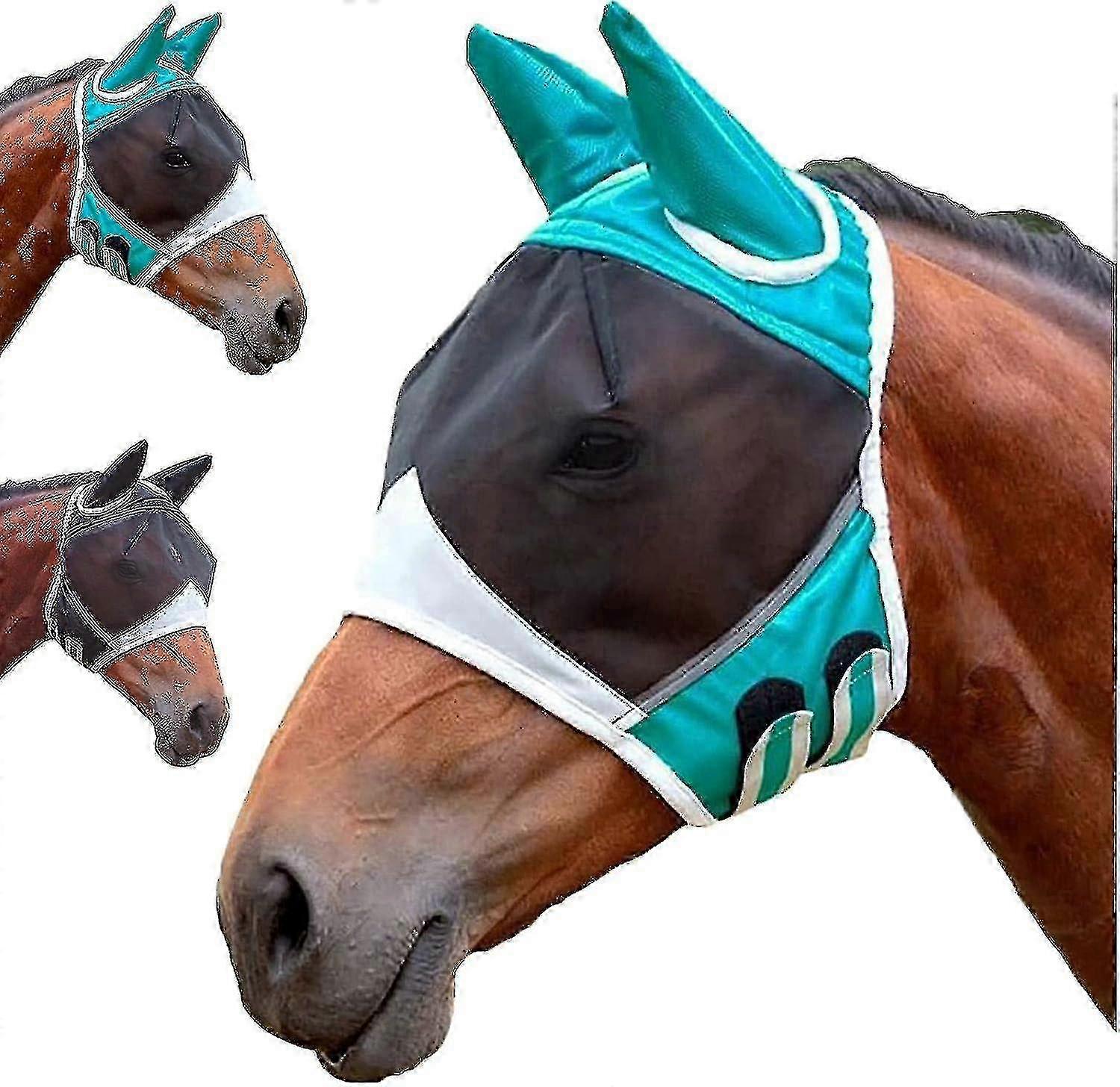 2025 Breathable UV-Protected Horse Fly Mask with Ears Size Small