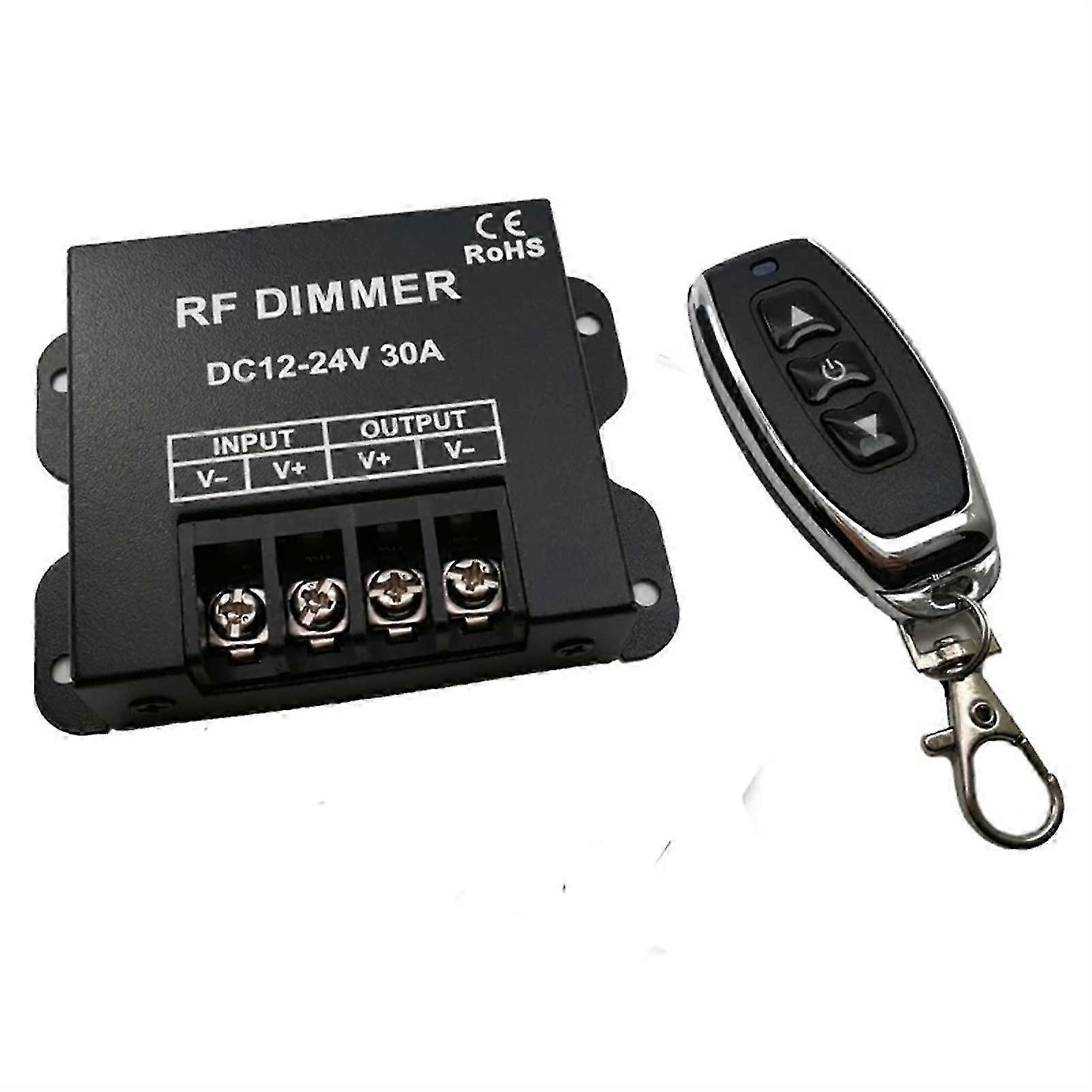 LED Dimmer DC12-24V 30A 360W Output Dimmable 3-button Single Color Light Controller with RF Wireless Remote Control 2025