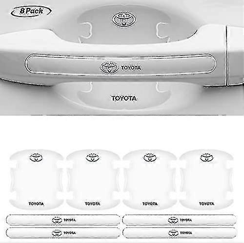 8pcs Transparent Compatible Car Door Handle Scratches Protective Films