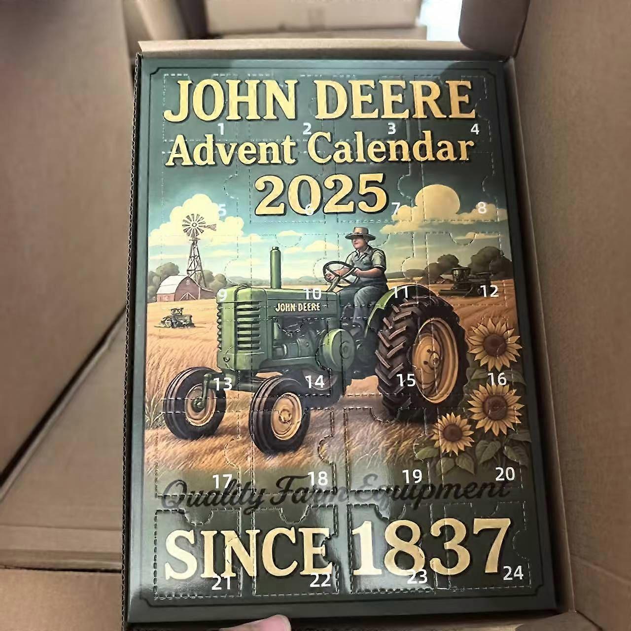 Ημερολόγιο Χριστουγέννων Advent 2025 - Ημερολόγιο αντίστροφης μέτρησης 24 ημερών, κουτί στόρι τρακτέρ, 2D ακρυλικά κρεμαστά στολίδια, κουτί στόρι για χριστουγεννιάτικο δέντρο για παιδιά & F