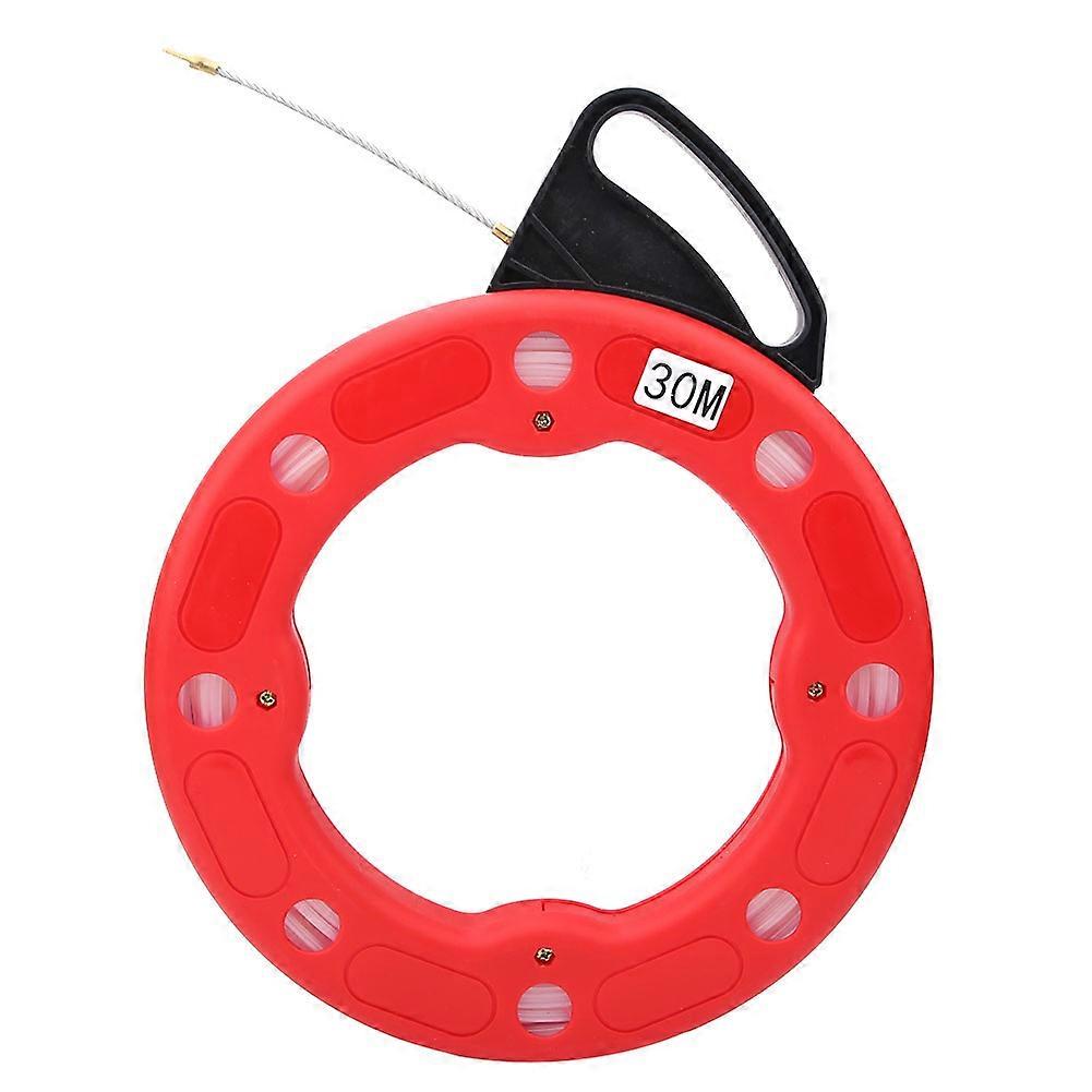 Fiberglass Nylon Fish Tape Reel Puller Non-Conductive Wire Pulling Tools 4.0mm 30m