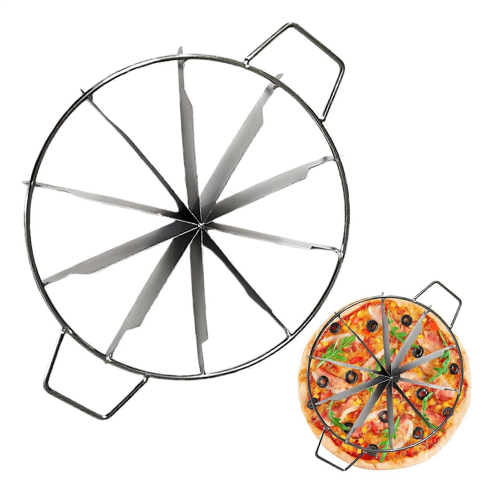 Pie Server, Pie Slicer And Cake Cutter, Stainless Steel, FoodGrade Portion Marker, 10Grid EasyGrip Serving Tool For Birthday Parties