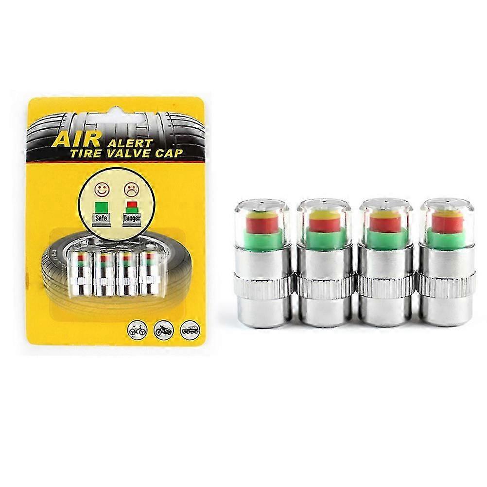 Καπάκια δεικτών πίεσης ελαστικών για οχήματα, συμπεριλαμβανομένων αυτοκινήτων, μοτοσικλετών, ποδηλάτων σε πολύχρωμο χρώμα ενισχύοντας την ασφάλεια με 4 τεμ
