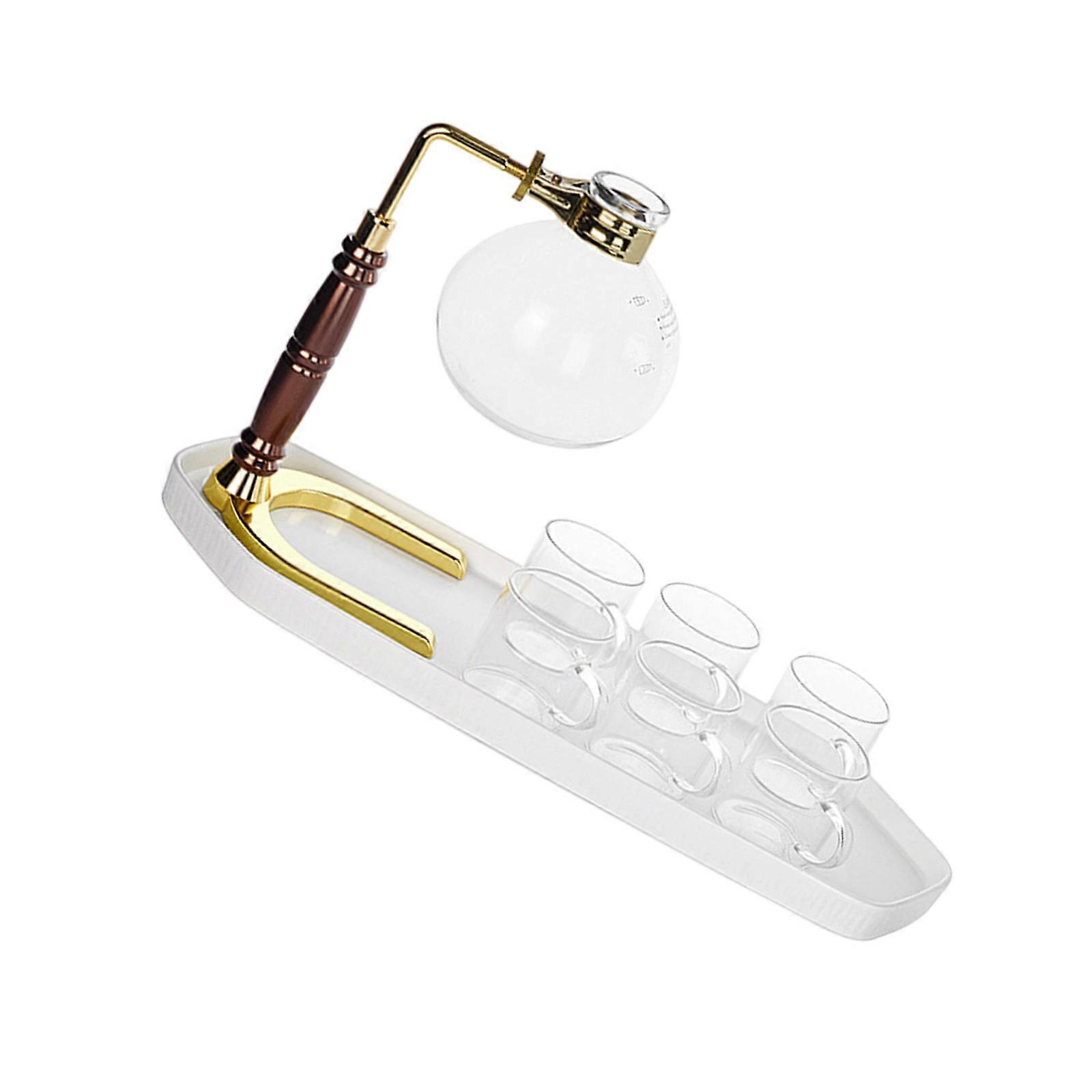 Professional Tube Coffee Brewing Set For Home Use With Heatproof Glass Container And Manual Regulates  White