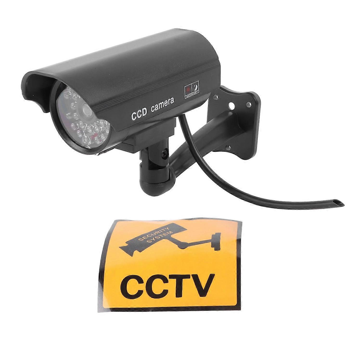 Dummy Fake Security Camera Red Flashing Lights Simulated CCTV Camera Surveillance System for Residen
