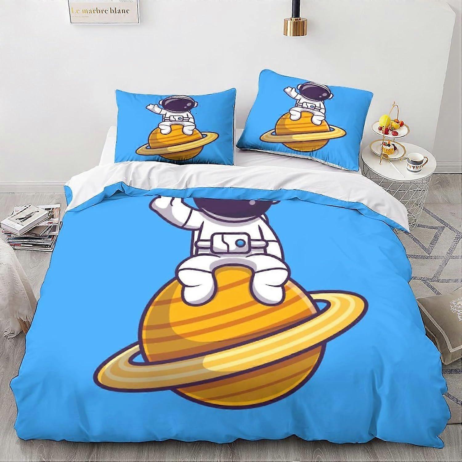 غطاء لحاف رواد الفضاء ، مجموعة فراش الفضاء للأطفال والمراهقين والكبار ، غطاء لحاف الكرتون ، غطاء لحاف على طراز الشباب ديكور غرفة نوم خفيف الوزن
