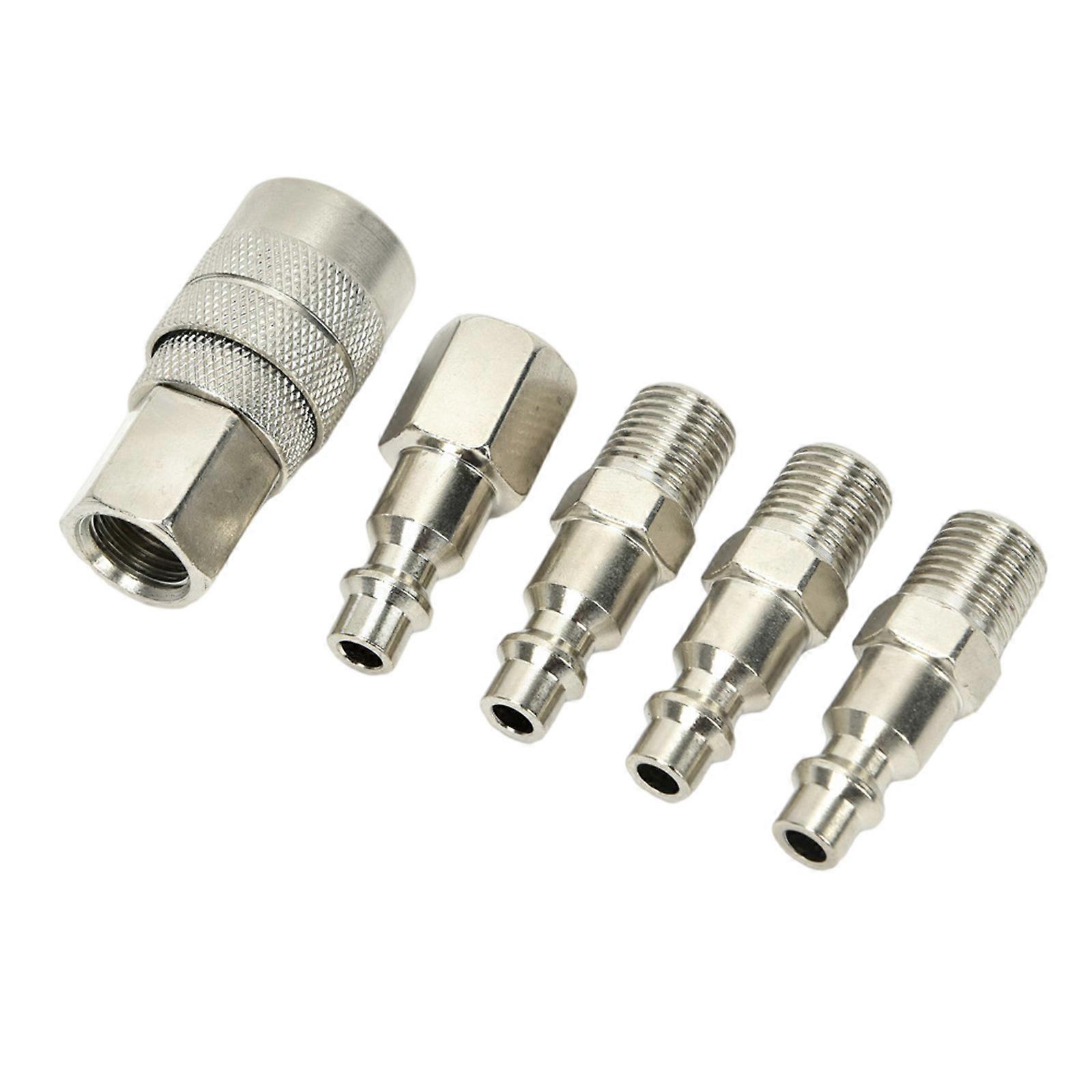 Universal Threaded Air Fittings Quick Coupler Kit Robust Steel Material Instantly Connection For Pneumatic Systems Multicolor